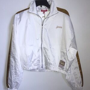LA Lakers white gold White and Gold Women's windbreaker jacket medium brand new